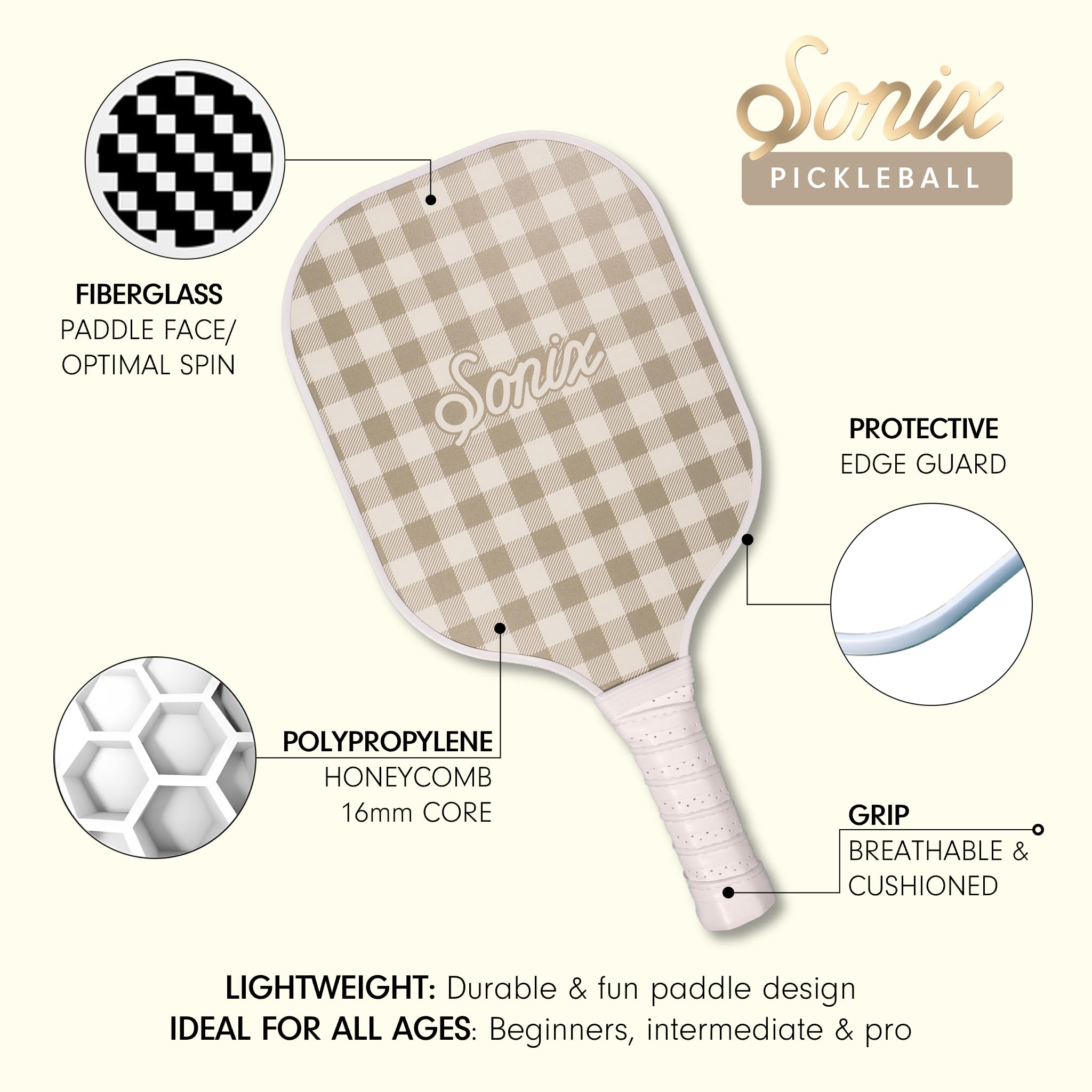 Foto 3 pulgar | Set De Palas De Pickleball Sonix Fiberglass Con 2 Raquetas Y 4 Pelotas - Venta Internacional.