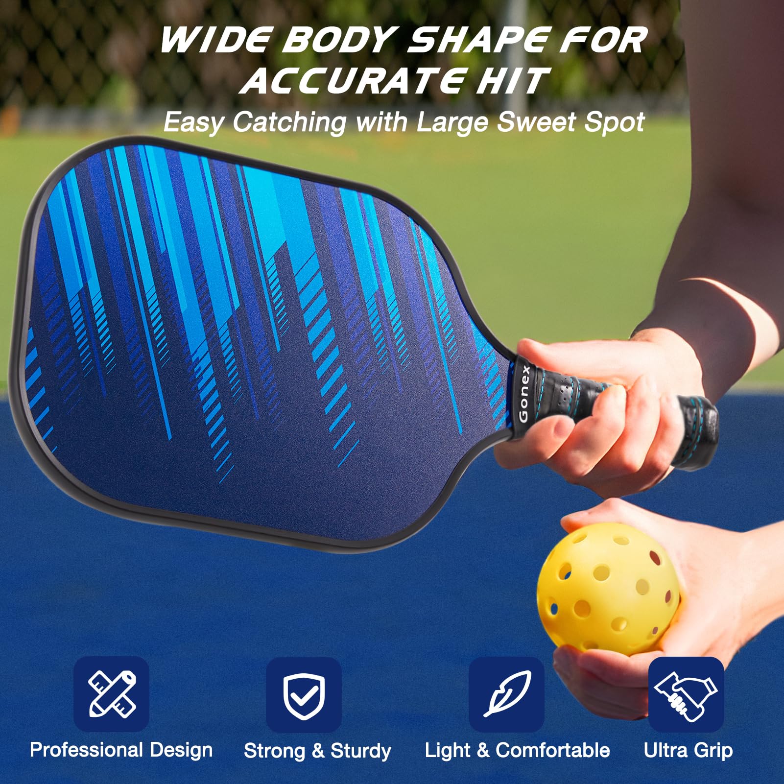 Foto 5 pulgar | Palas De Pickleball Gonex Graphite Aprobadas Por La Usapa, Juego De 2/4 - Venta Internacional.