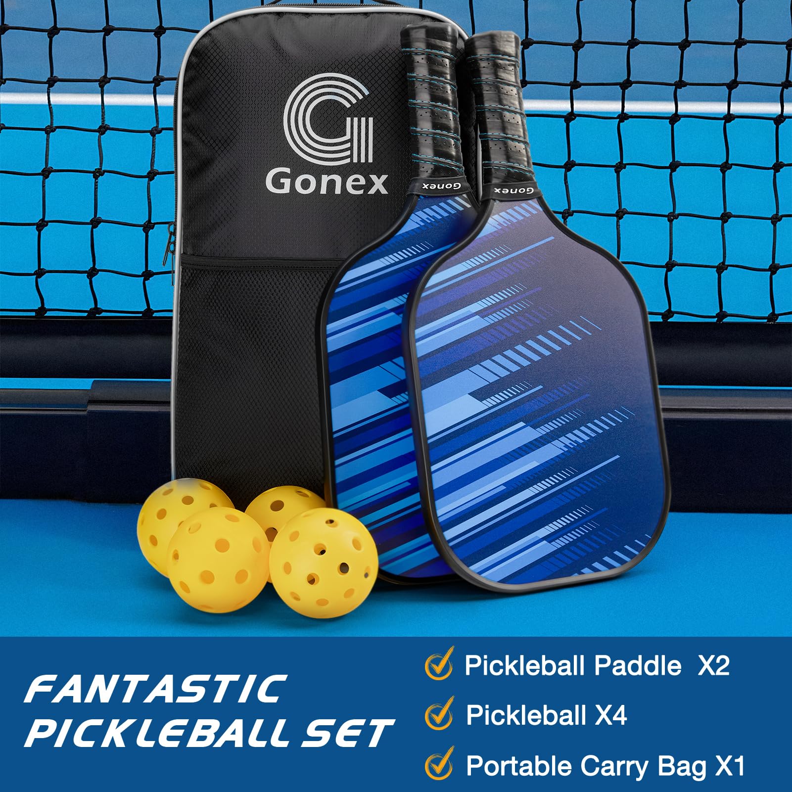 Foto 7 pulgar | Palas De Pickleball Gonex Graphite Aprobadas Por La Usapa, Juego De 2/4 - Venta Internacional.