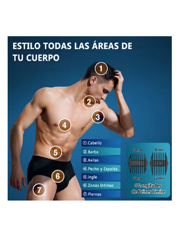 Foto 2 | Rasuradora Eléctrica Barba Zona Íntima Afeitadora Maquina Para Cortar Cabello Pelo Cuerpo Entero Corporal Impe