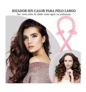 Foto 2 | Curly Ondas en Cabello rizos sin Calor Tubo + 2 Scrunchies Rosas Lab.G