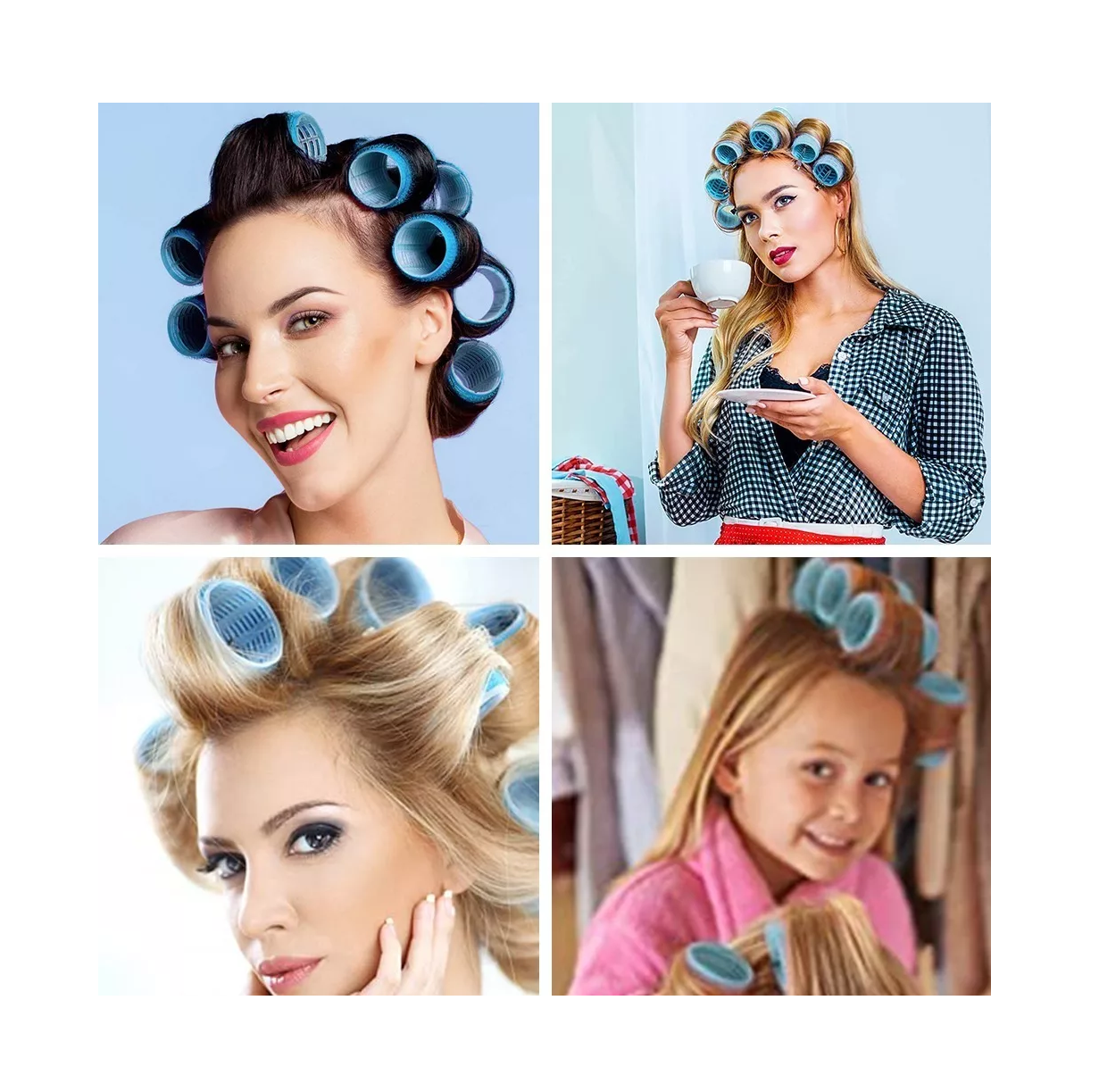 Foto 5 pulgar | Tubos De Rizadores De Pelo Plás Autoagarre Hair Rulo 49 Pzs, Azul