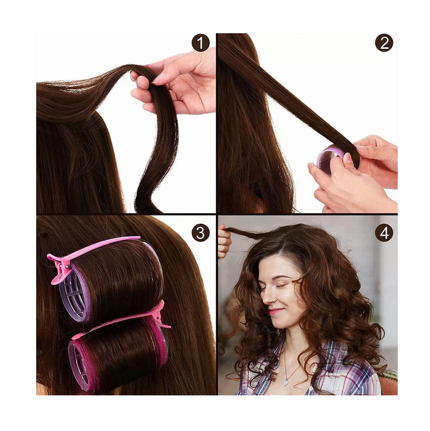 Foto 2 | Rodillo Abrazadera Plástica para Cabello Belug Multicolor 48 Piezas