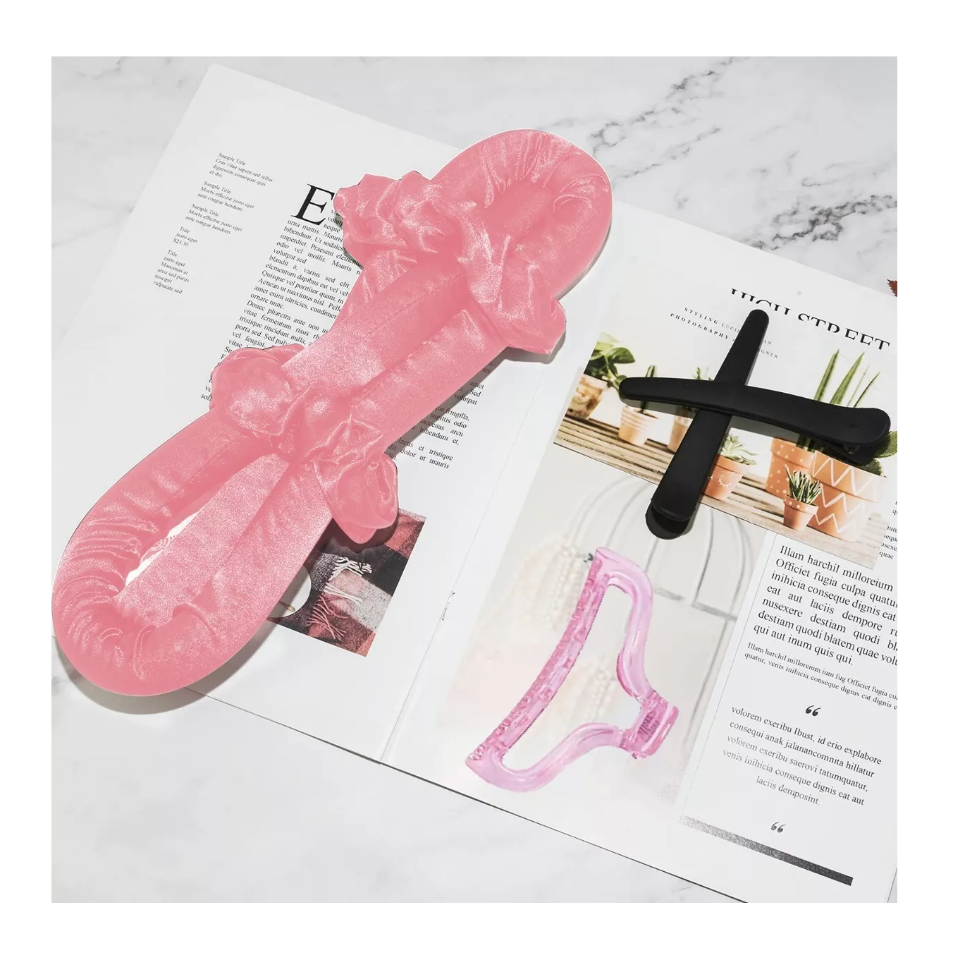 Foto 5 pulgar | Tubo Curly Ondas en Cabello sin Calor + 2 Scrunchies Belug Rosa