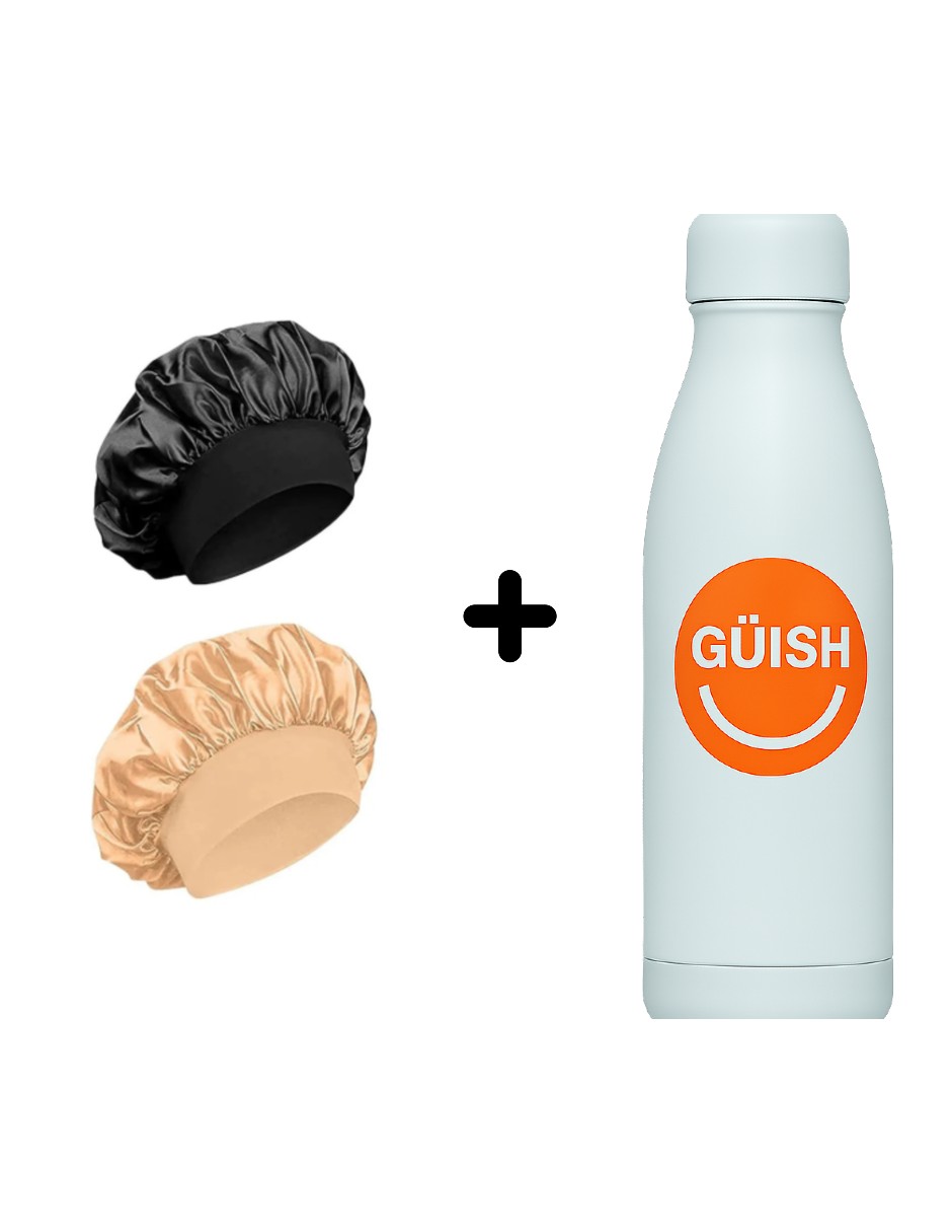 Foto 2 pulgar | Gorro Para Dormir De Satín Curly 2pzas + Gratis Termo Güish De Regalo