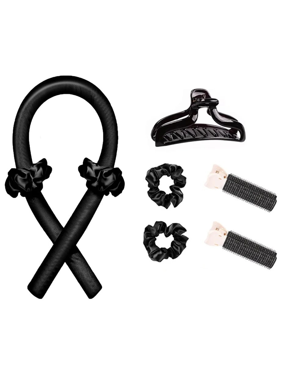 Foto 3 pulgar | Curly sin Calor 6 Piezas + 2 Scrunchies + Termo Güish