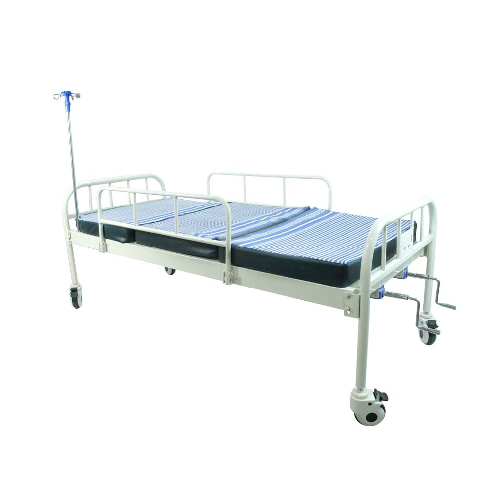 Foto 1 | Cama Hospital Manual Con Colchón 3 Sec Portasuero Ajustable Color Blanco