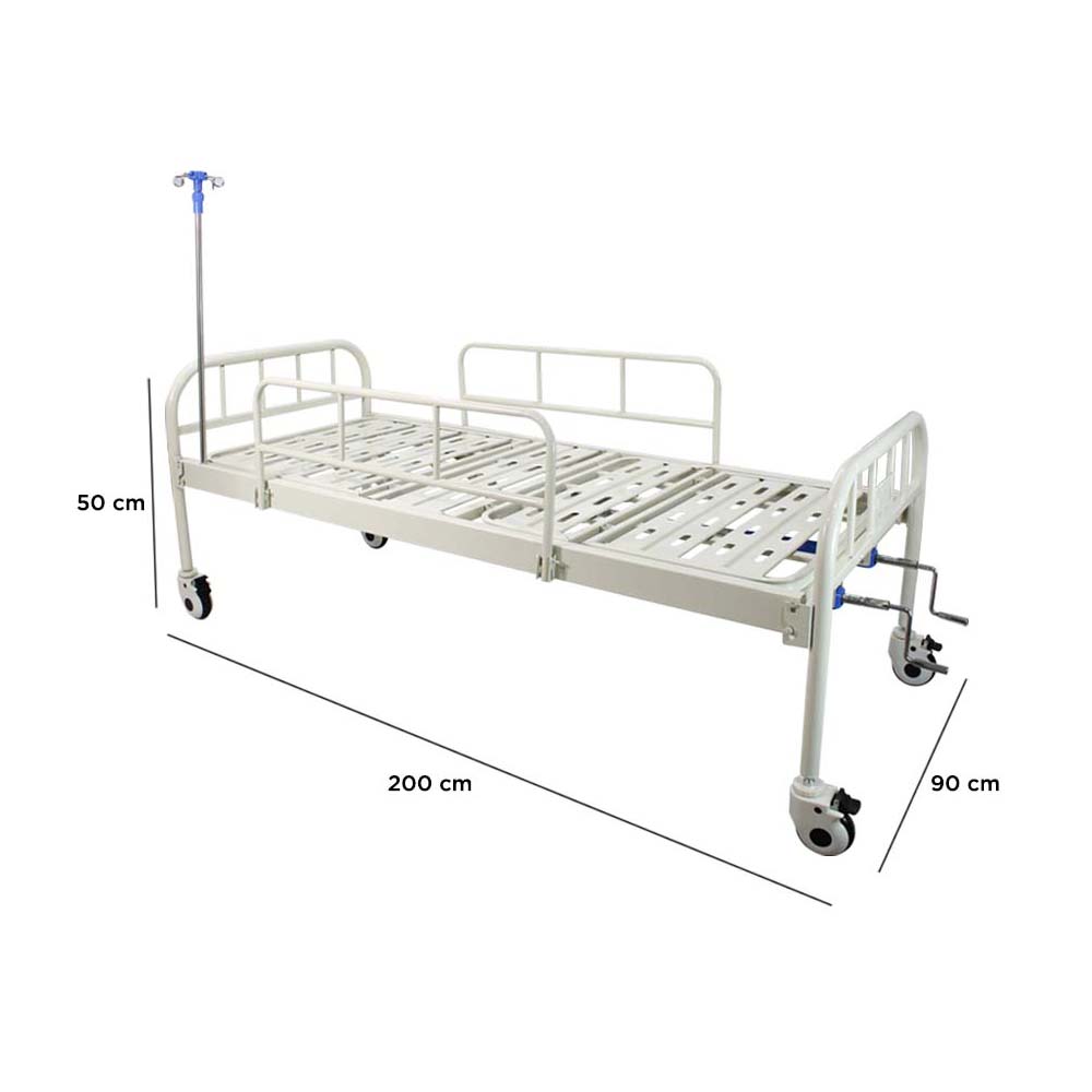 Foto 4 | Cama Hospital Manual Con Colchón 3 Sec Portasuero Ajustable Color Blanco