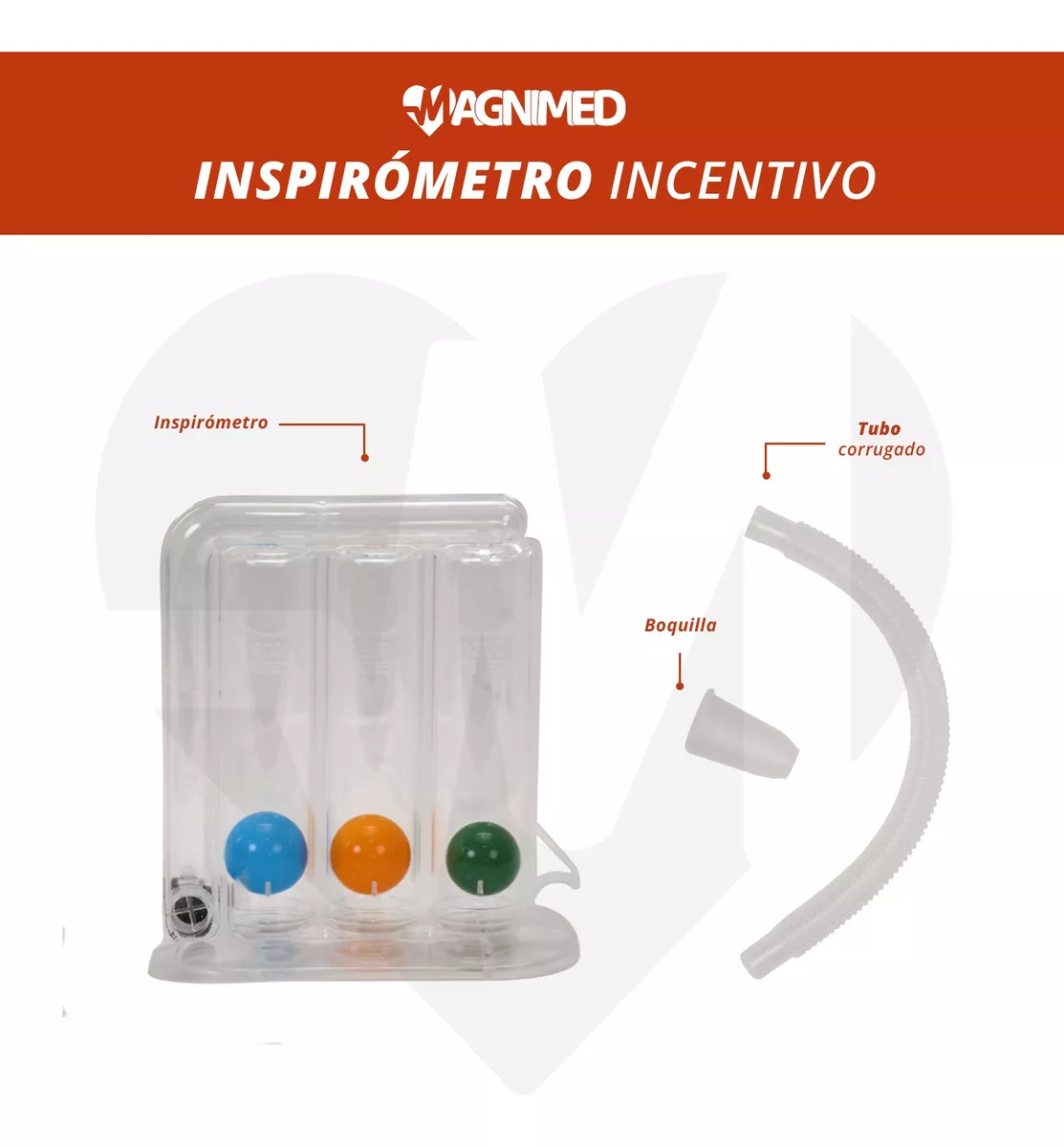 Foto 5 | Inspirómetro Incentivo Pulmonar Ejercitador Piezas