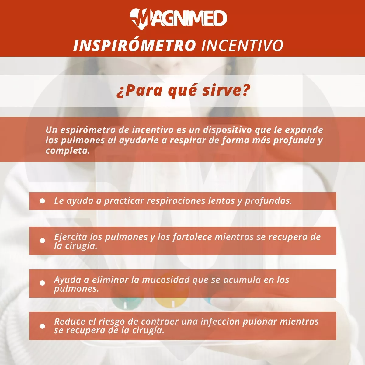 Foto 8 | Inspirómetro Incentivo Pulmonar Ejercitador Piezas