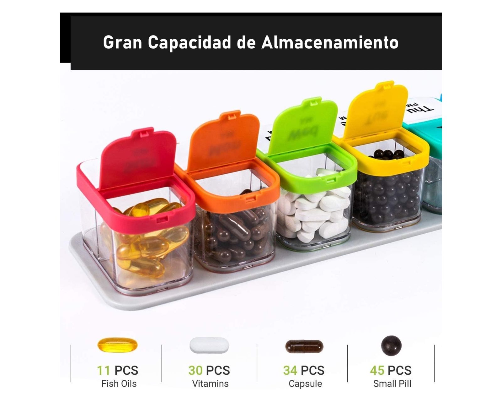 Foto 4 pulgar | Planificador Semanal de Medicamentos