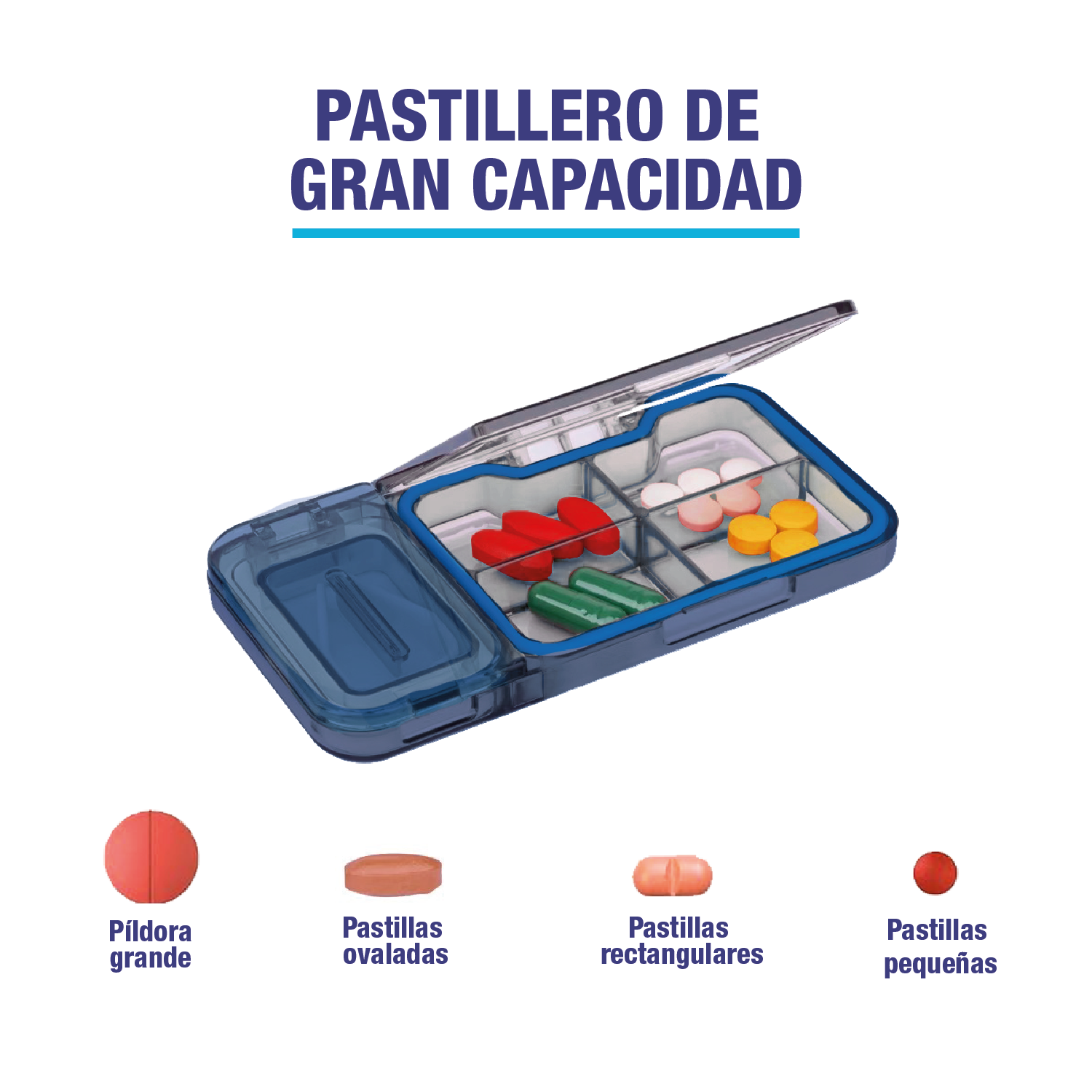 Foto 5 pulgar | Pastillero Organizador con Cortador de Pastillas con Divisiones color Gris