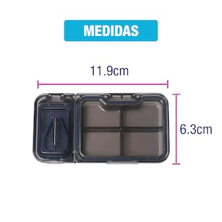 Foto 5 | Pastillero Organizador con Cortador de Pastillas con Divisiones color Gris