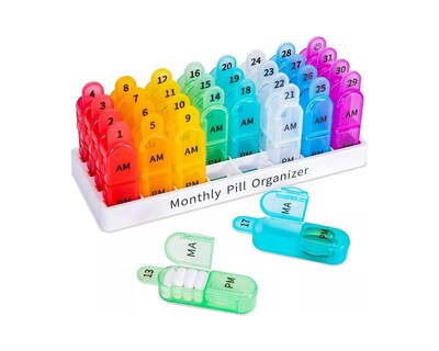 Foto 2 | Pastillero Organizador Mensual 2 Tomas al Día Diseño Abierto