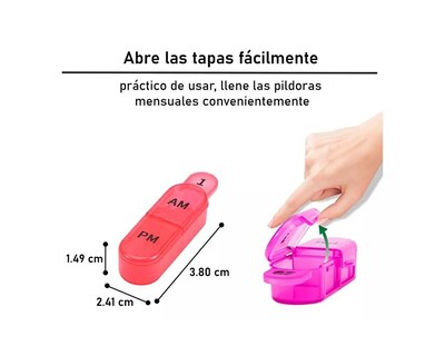 Foto 3 | Pastillero Organizador Mensual 2 Tomas al Día Diseño Abierto