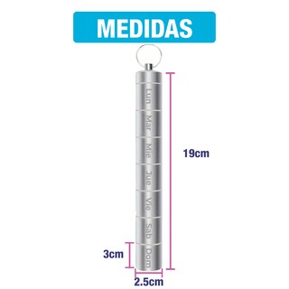 Foto 8 | Pastillero Semanal Portabs Hermético de Llavero en Español Plateado