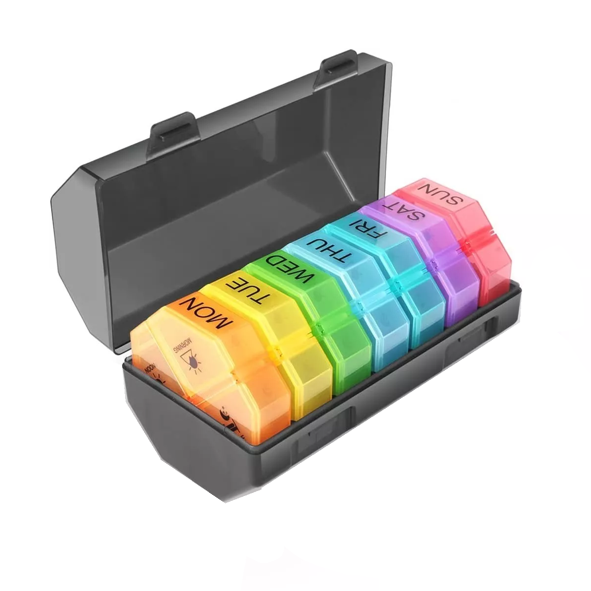 Foto 1 | Pastillero Semanal Organizador En Español De 4 Tomas Eo Safe Imports Esi-15438 Multicolor