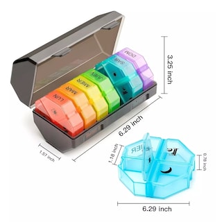Foto 2 | Pastillero Semanal Organizador En Español De 4 Tomas Eo Safe Imports Esi-15438 Multicolor