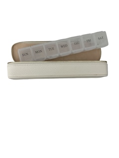 Foto 1 | Pastillero Elegante Con Estuche Desmotable, Chuyland, Color Crema, 7 Compartimentos 23x5x5 Cm Caben Muchas Pasti