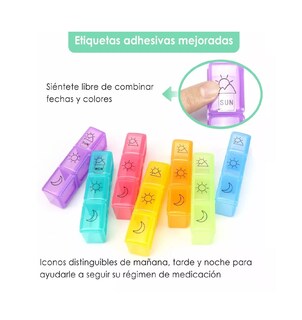 Foto 3 | Pastillero Semanal Para 3 Tomas Multicolor