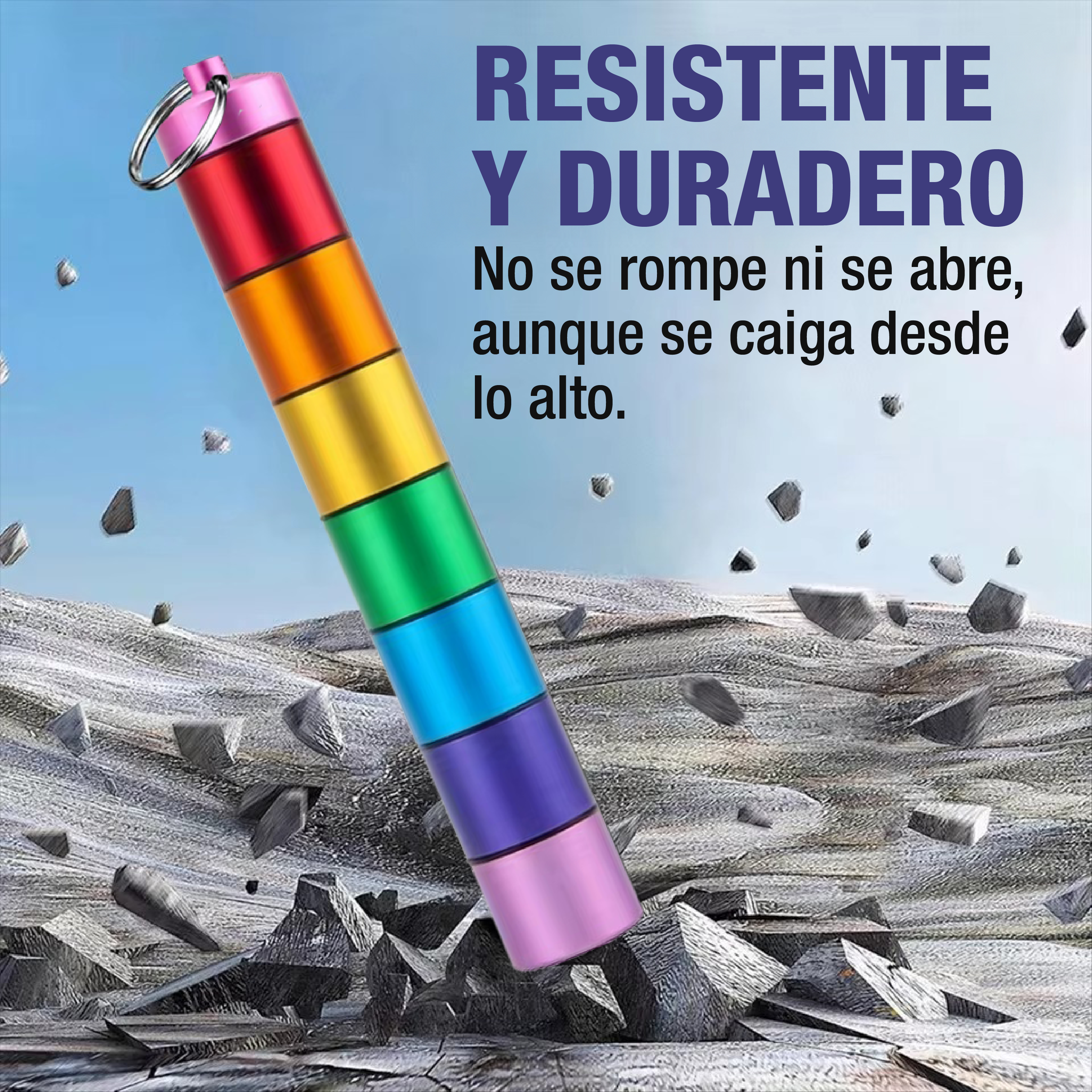 Foto 5 pulgar | Pastillero Semanal Hermético de Llavero en Español Arcoíris