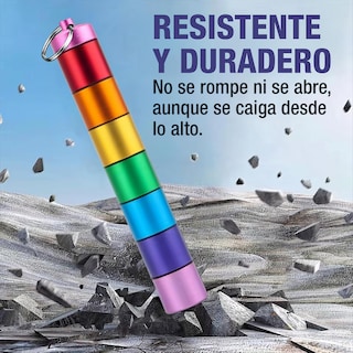 Foto 4 | Pastillero Semanal Hermético de Llavero en Español Arcoíris