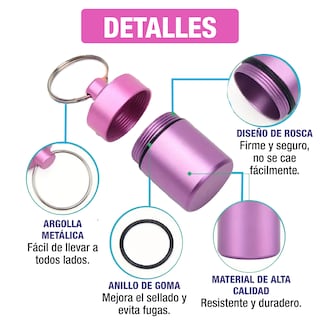 Foto 7 | Pastillero Semanal Hermético de Llavero en Español Arcoíris