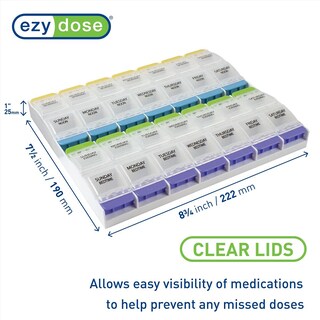 Foto 2 | Organizador De Píldoras Ezy Dose Semanal, 7 Días, 2 Xl, 4 Veces Al Día - Venta Internacional.