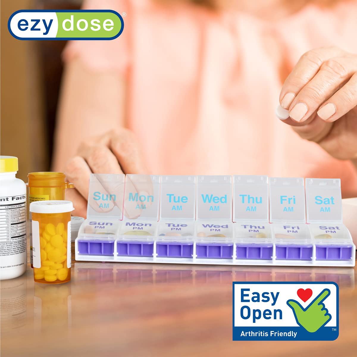 Foto 5 pulgar | Organizador De Píldoras Ezy Dose Semanal, 7 Días, 2 Xl, 4 Veces Al Día - Venta Internacional.