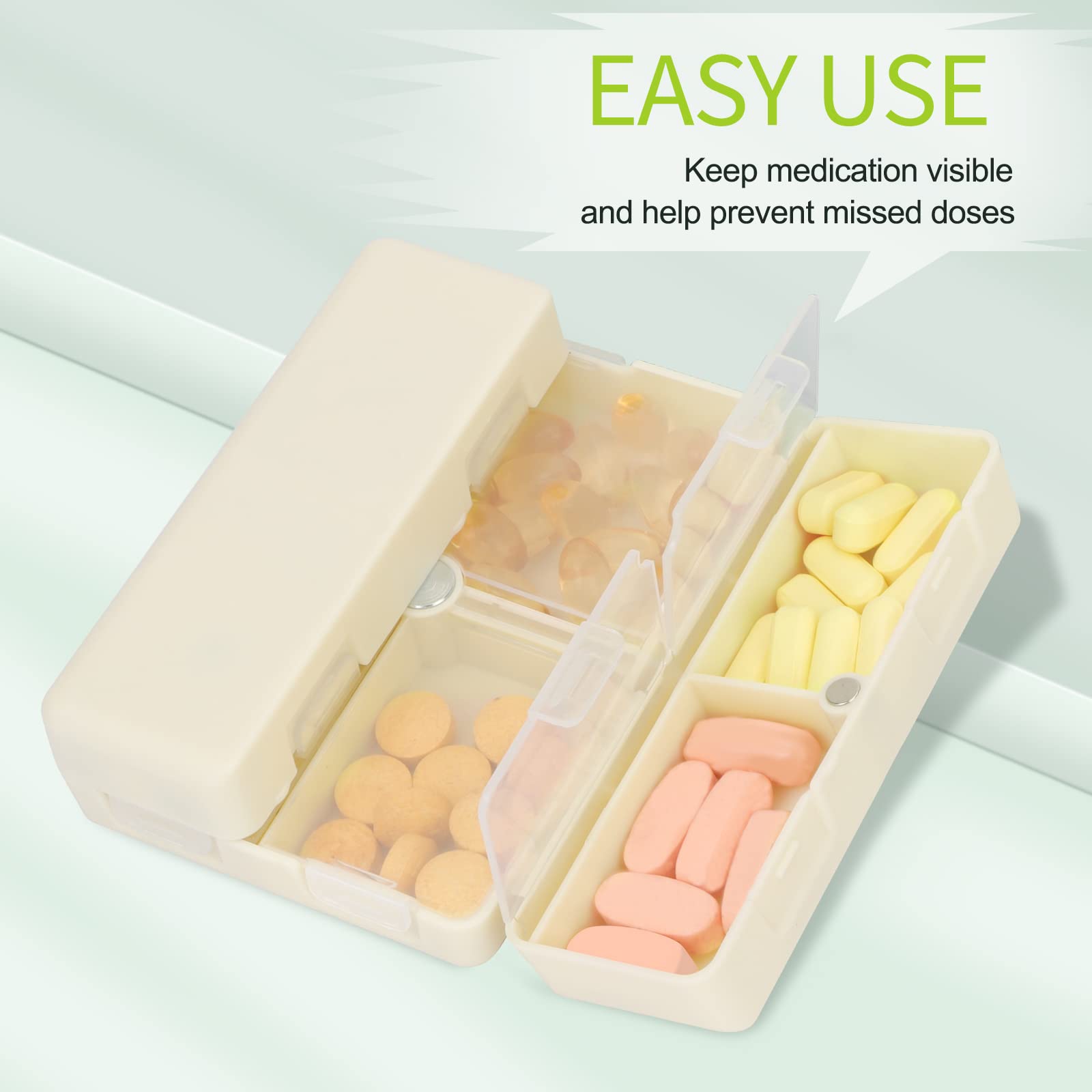 Foto 6 pulgar | Funda Portátil Fyy De Daily Pill Organizer Para Viajes, Color Blanco - Venta Internacional.