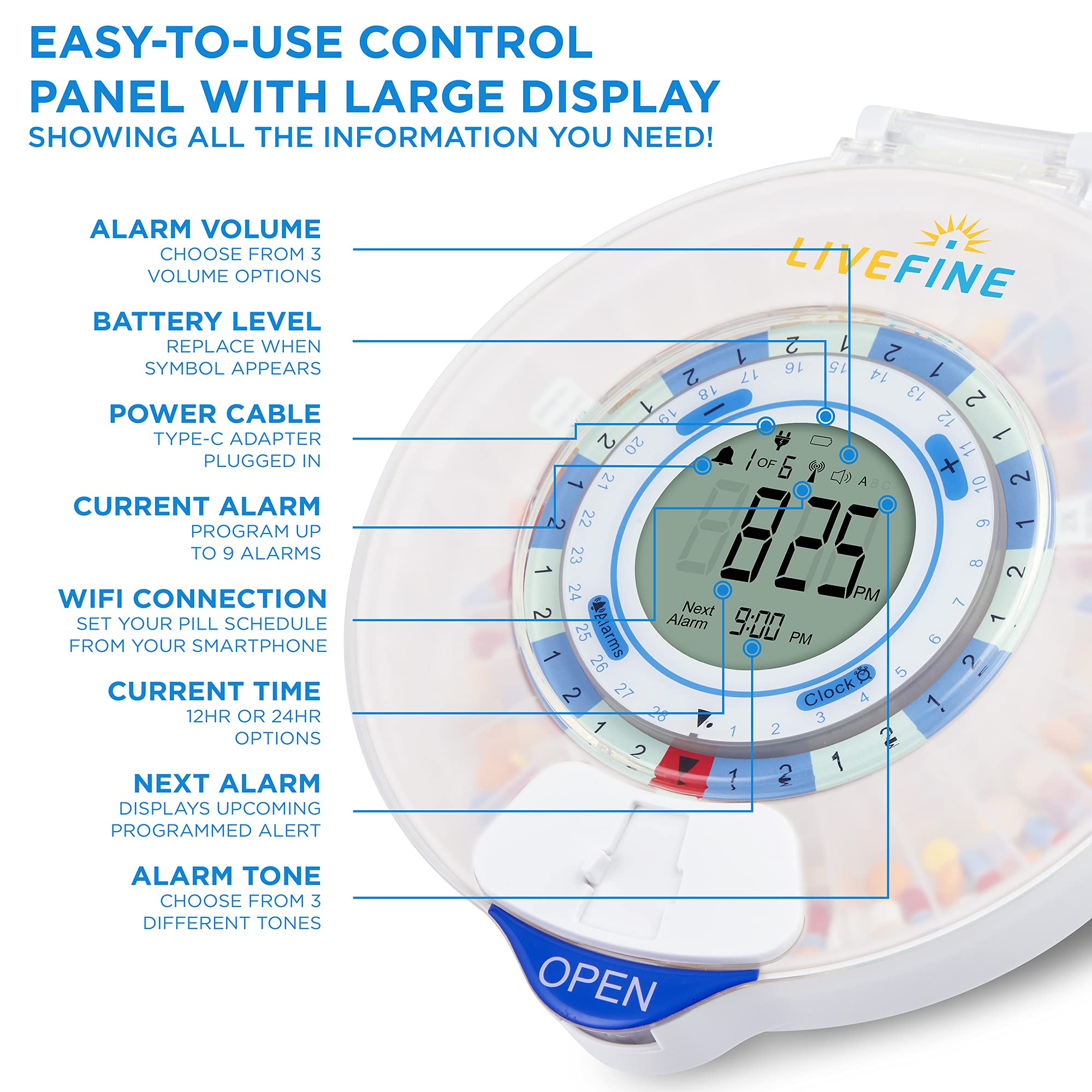 Foto 4 | Dispensador Automático De Píldoras Smart Wifi Livefine Para 28 Días - Venta Internacional.