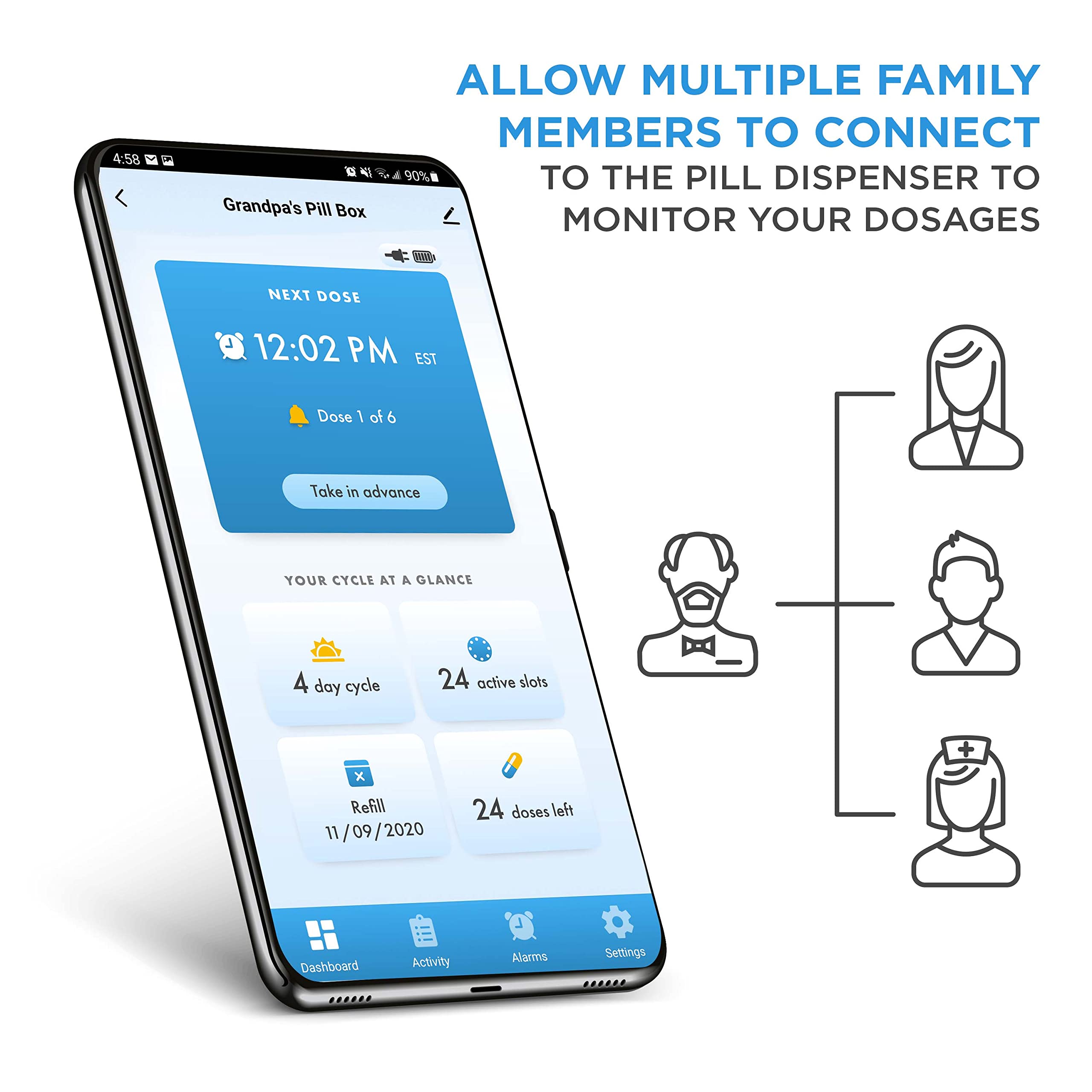 Foto 3 pulgar | Dispensador De Píldoras Live Fine Smart Wifi, Organizador De 28 Días, 9 Dosis - Venta Internacional.