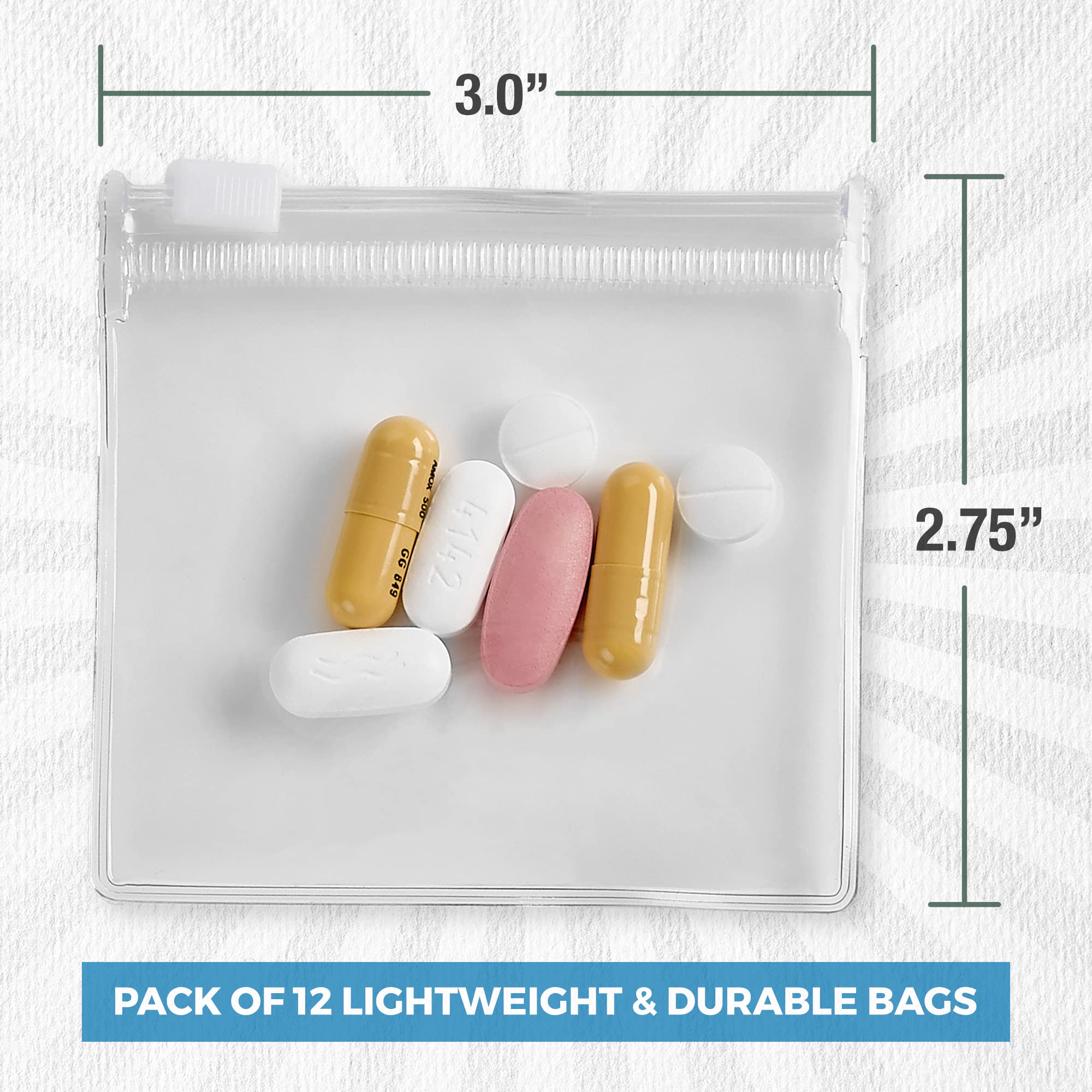 Foto 4 | Bolsas Para Pastillas Con Cierre Medca, Paquete De 12 Unidades De Eva Sin Bpa - Venta Internacional.