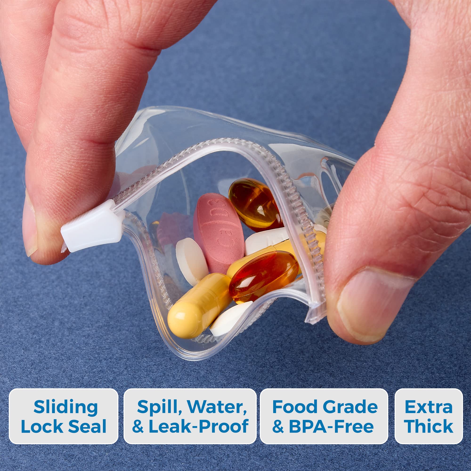 Foto 5 | Bolsas Para Pastillas Con Cierre Medca, Paquete De 12 Unidades De Eva Sin Bpa - Venta Internacional.