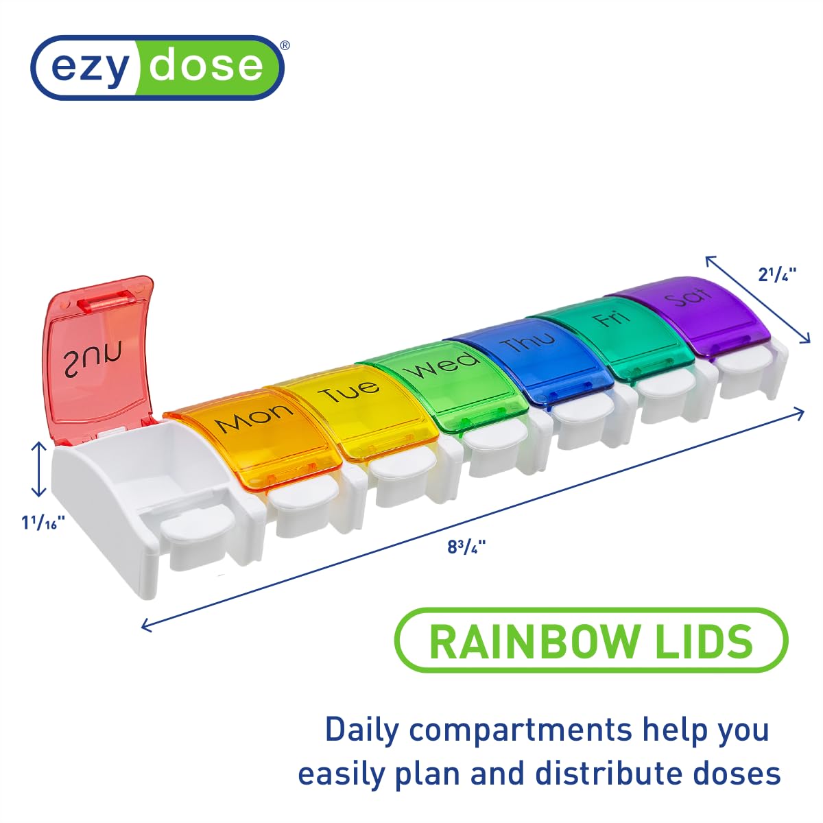 Foto 5 | Planificador De Píldoras Ezy Dose Semanal Para 7 Días Con Organizador De Vitaminas - Venta Internacional.