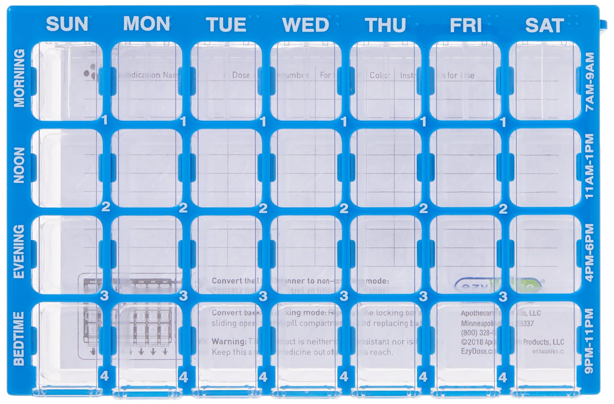Foto 3 pulgar | Planificador Semanal De Medicamentos Ezy Dose Para 7 Días, Sin Bpa - Venta Internacional.