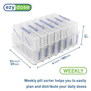 Foto 2 | Pill Pase Ezy Dose Planificador Semanal De Medicamentos Para 7 Días Transparente - Venta Internacional.