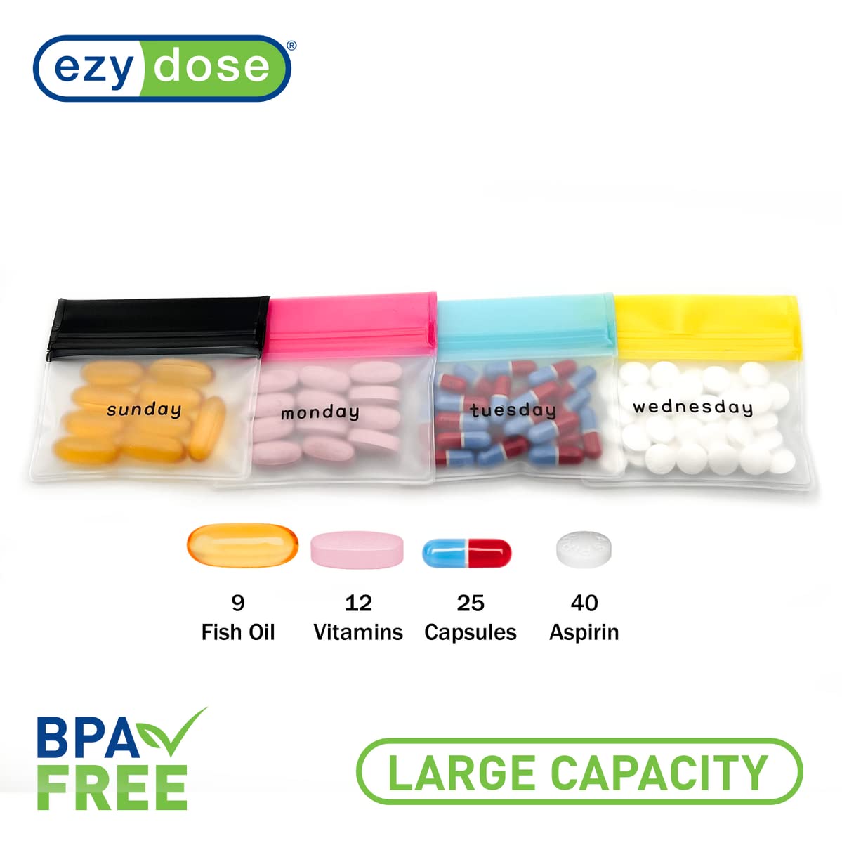 Foto 3 pulgar | Juego De Bolsitas Para Pastillas Ezy Dose  Reutilizables Durante 7 Días  Tamaño Viaje  Sin Bpa - Venta Internacional.