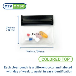 Foto 3 | Juego De Bolsitas Para Pastillas Ezy Dose Reutilizables Durante 7 Días Tamaño Viaje Sin Bpa - Venta Internacional.
