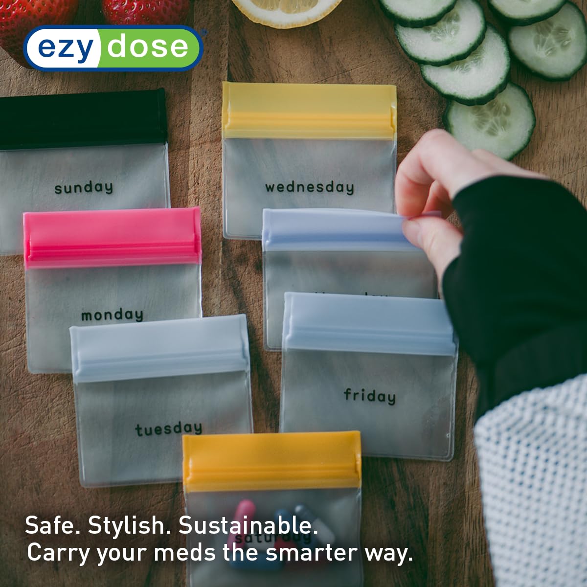 Foto 5 | Juego De Bolsitas Para Pastillas Ezy Dose  Reutilizables Durante 7 Días  Tamaño Viaje  Sin Bpa - Venta Internacional.