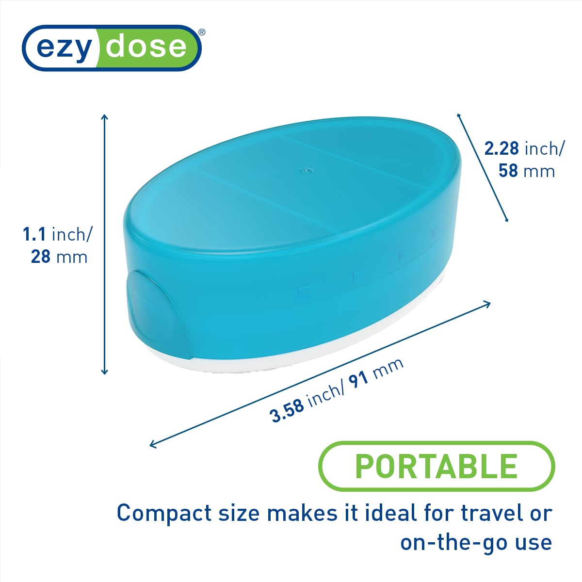Foto 3 pulgar | Pastillero Ezy Dose Daily Ovalado Con 3 Compartimentos  4 Unidades  Sin Bpa - Venta Internacional.