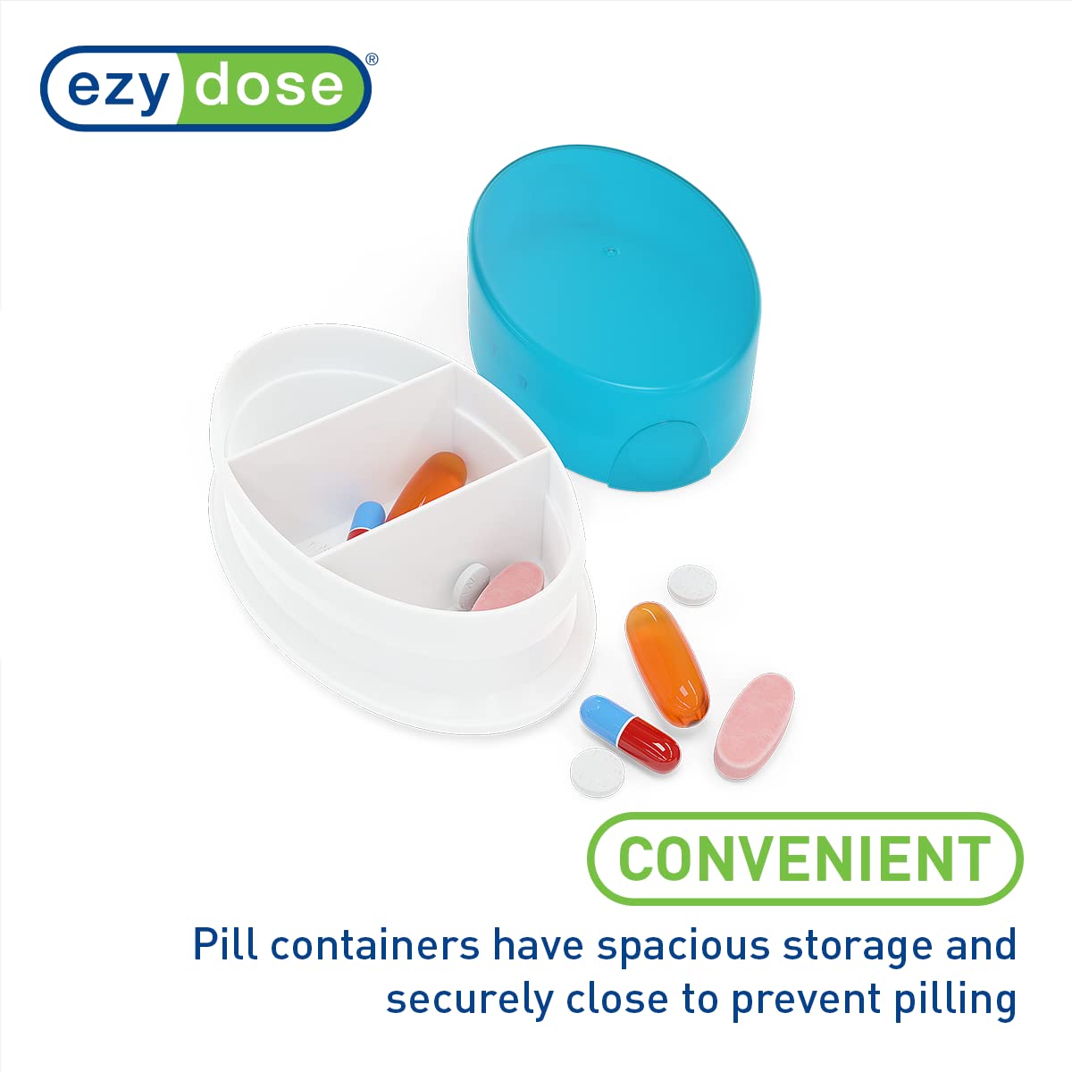 Foto 4 | Pastillero Ezy Dose Daily Ovalado Con 3 Compartimentos  4 Unidades  Sin Bpa - Venta Internacional.