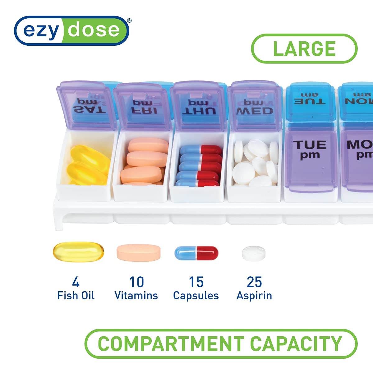 Foto 4 pulgar | Pastillero Ezy Dose  Planificador Semanal De Medicamentos Para 7 Días  Por La Mañana Y Por La Tarde - Venta Internac