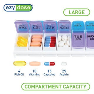 Foto 3 | Pastillero Ezy Dose Planificador Semanal De Medicamentos Para 7 Días Por La Mañana Y Por La Tarde - Venta Internac
