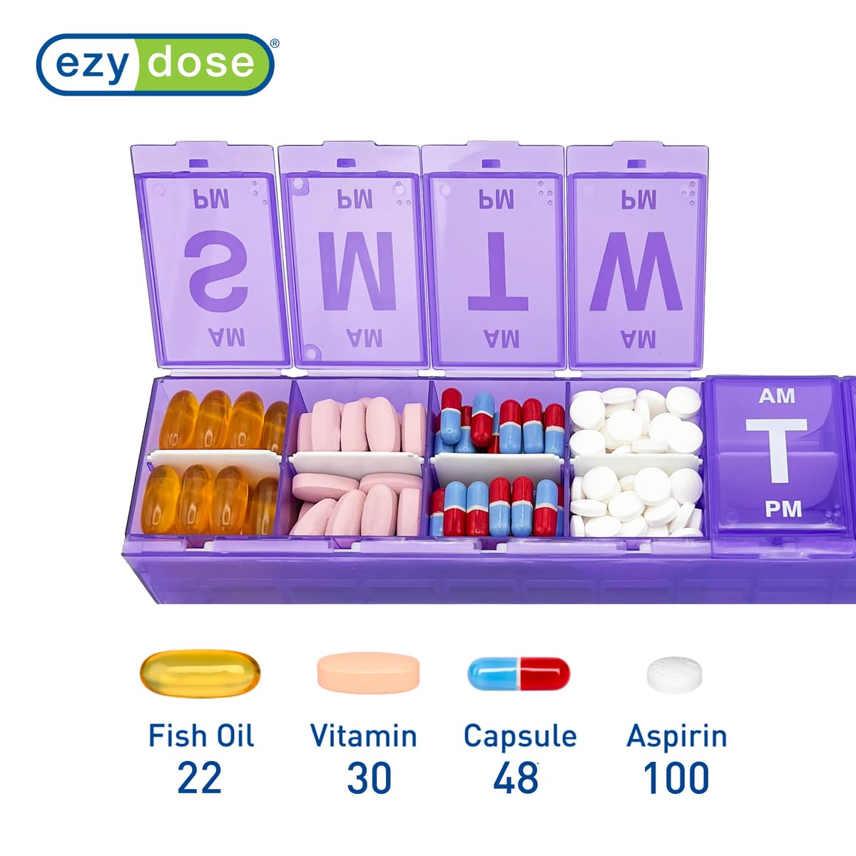 Foto 3 | Planificador De Píldoras Ezy Dose Semanal (7 Días) Por La Mañana Y Por La Tarde  Sin Bpa - Venta Internacional.