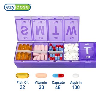 Foto 3 | Planificador De Píldoras Ezy Dose Semanal (7 Días) Por La Mañana Y Por La Tarde Sin Bpa - Venta Internacional.