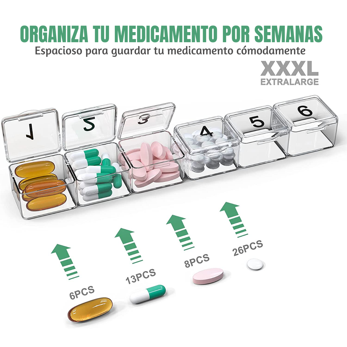 Foto 3 pulgar | Pastillero Sema Organizador Medicamento Mañana Tarde Noche