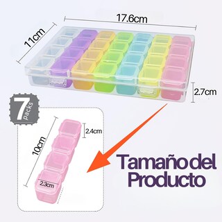 Foto 2 | Pastillero Organizador Medicamento Joyería 28 Espacios