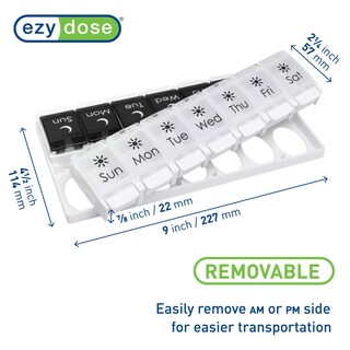 Foto 2 | Pastillero Ezy Dose Planificador De Medicamentos Para 7 Días Con Botón Pulsador Sin Bpa - Venta Internacional.