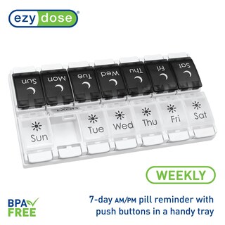 Foto 5 | Pastillero Ezy Dose Planificador De Medicamentos Para 7 Días Con Botón Pulsador Sin Bpa - Venta Internacional.